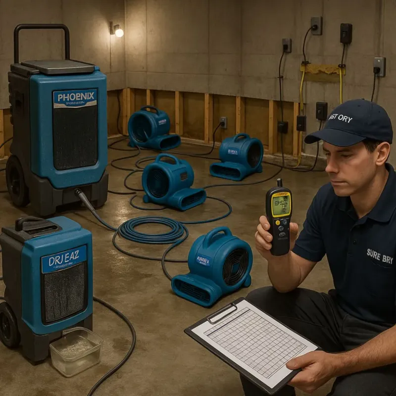 Structural Drying and Dehumidification process in Kohler, WI